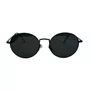 Óculos de sol Evolve, modelo Redondo Metal em Preto com lente Cinza