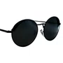 Óculos de sol Evolve, modelo Redondo Metal em Preto com lente Cinza