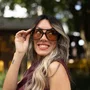 Óculos de sol feminino, modelo aviador em Preto