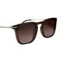 Óculos de sol, modelo quadrado em Marrom