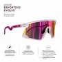Óculos Esportivo Evolve, Transparente com Lente Rosa Espelhada Fotocromática