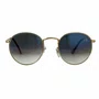 Óculos Solar Evolve Redondo Clássico de Metal Dourado e Lente Azul Degradê
