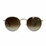Óculos Solar Evolve Redondo Clássico de Metal Dourado e Lente Marrom Degradê