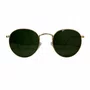 Óculos Solar Evolve Redondo Clássico de Metal Dourado e Lente Verde