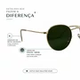 Óculos Solar Evolve Redondo Clássico de Metal Dourado e Lente Verde