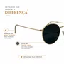 Óculos Solar Evolve Redondo Clássico de Metal Dourado e Lente Cinza