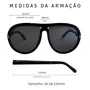 Óculos Solar Máscara Evolve, Preto com Lentes Cosméticas Degradê