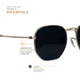 Solar Evolve Hexagonal em Metal Dourado com Lente Cinza