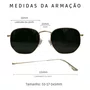 Solar Evolve Hexagonal em Metal Dourado e Lente Marrom