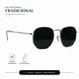 Solar Evolve Hexagonal em Metal Dourado e Lente Verde