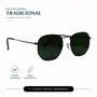 Solar Evolve Hexagonal em Metal Preto com Lente Verde